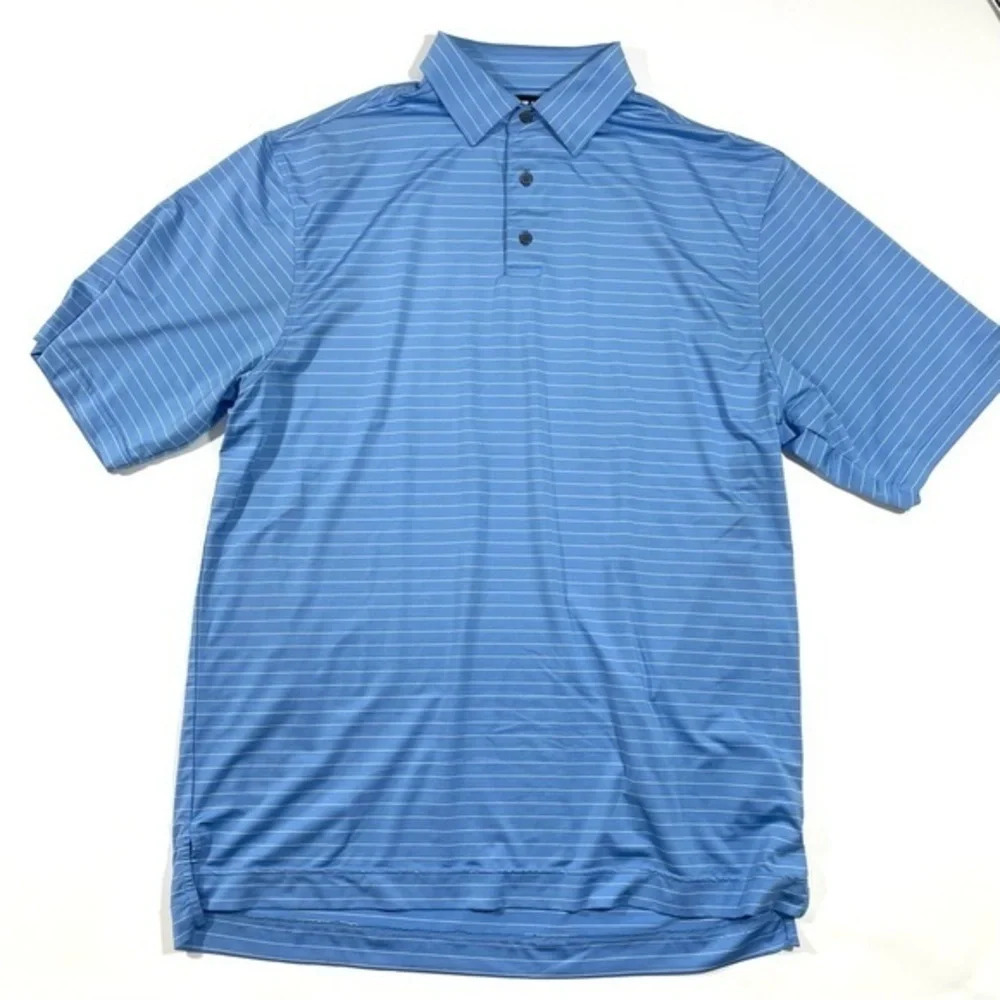 FootJoy Mens Stripe Golf Polo Shirt Blue Size XL